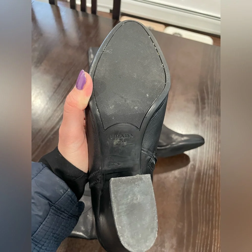 Prada Black Leather Boots size 39.5 - Picture 10 of 13